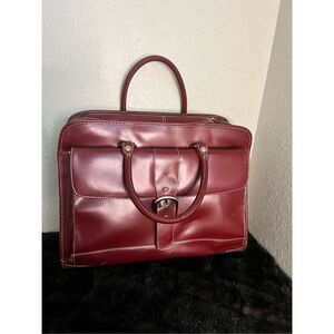 Franklin Covey Maroon Leather Business Bag